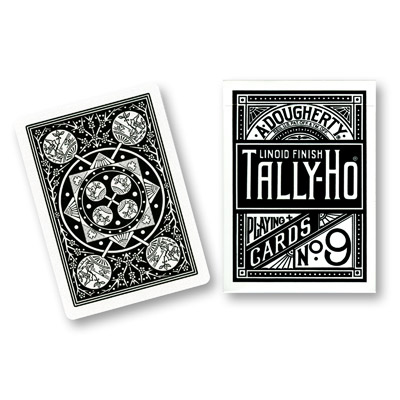 비앤비매직(BNBMAGIC) - 블랙탈리호덱(팬백)(Cards Tally Ho Fan Back (Black)[노멀카드덱/마술용카드]